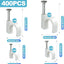 400 Grapas Cable Blancas Clips Alambre 0.157-0.394pulg Con Clavos