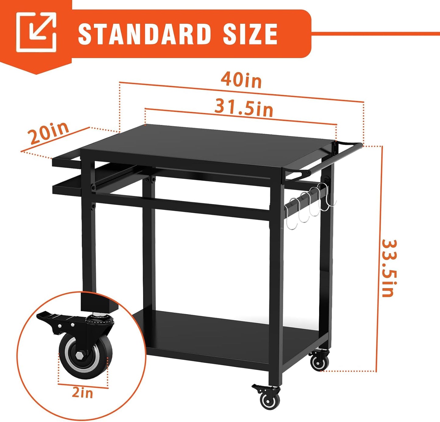 Mesa parrilla 20x32pulg soporte Blackstone 17-22pulg