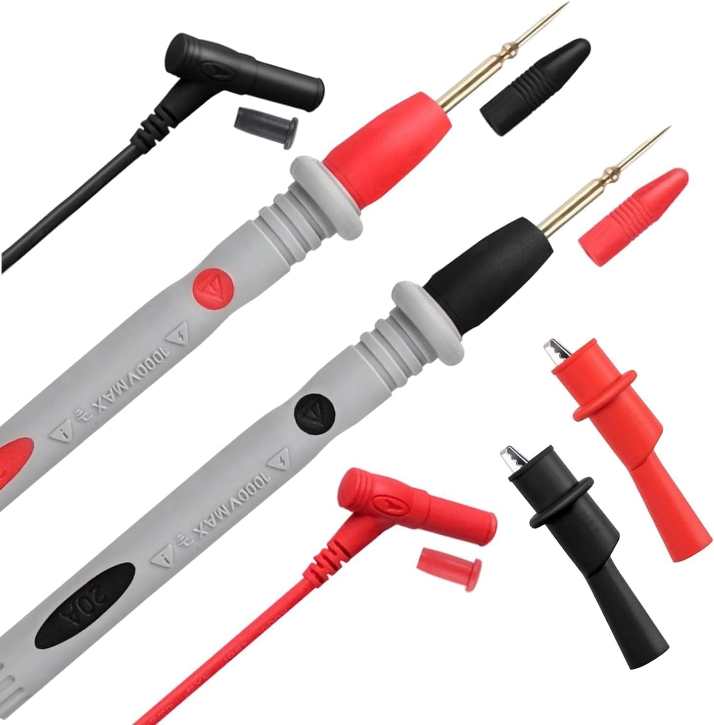 Kit sondas prueba 10A 1000V con pinzas y puntas