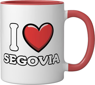 Taza de cerámica I Love Segovia España color rojo y blanco