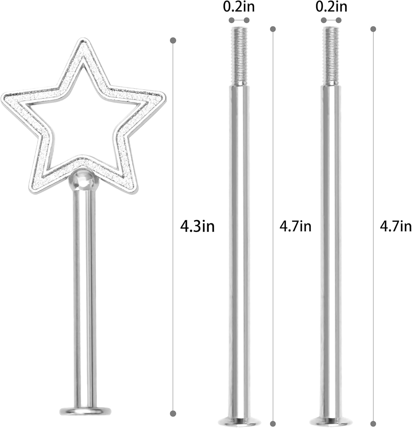 Kit de hardware para bandeja de 3 niveles con soporte de pastel de metal