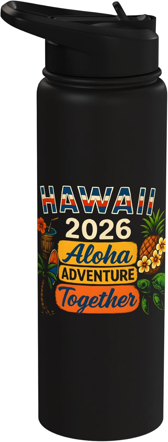 Botella agua acero inox aislada Hawaii 2026