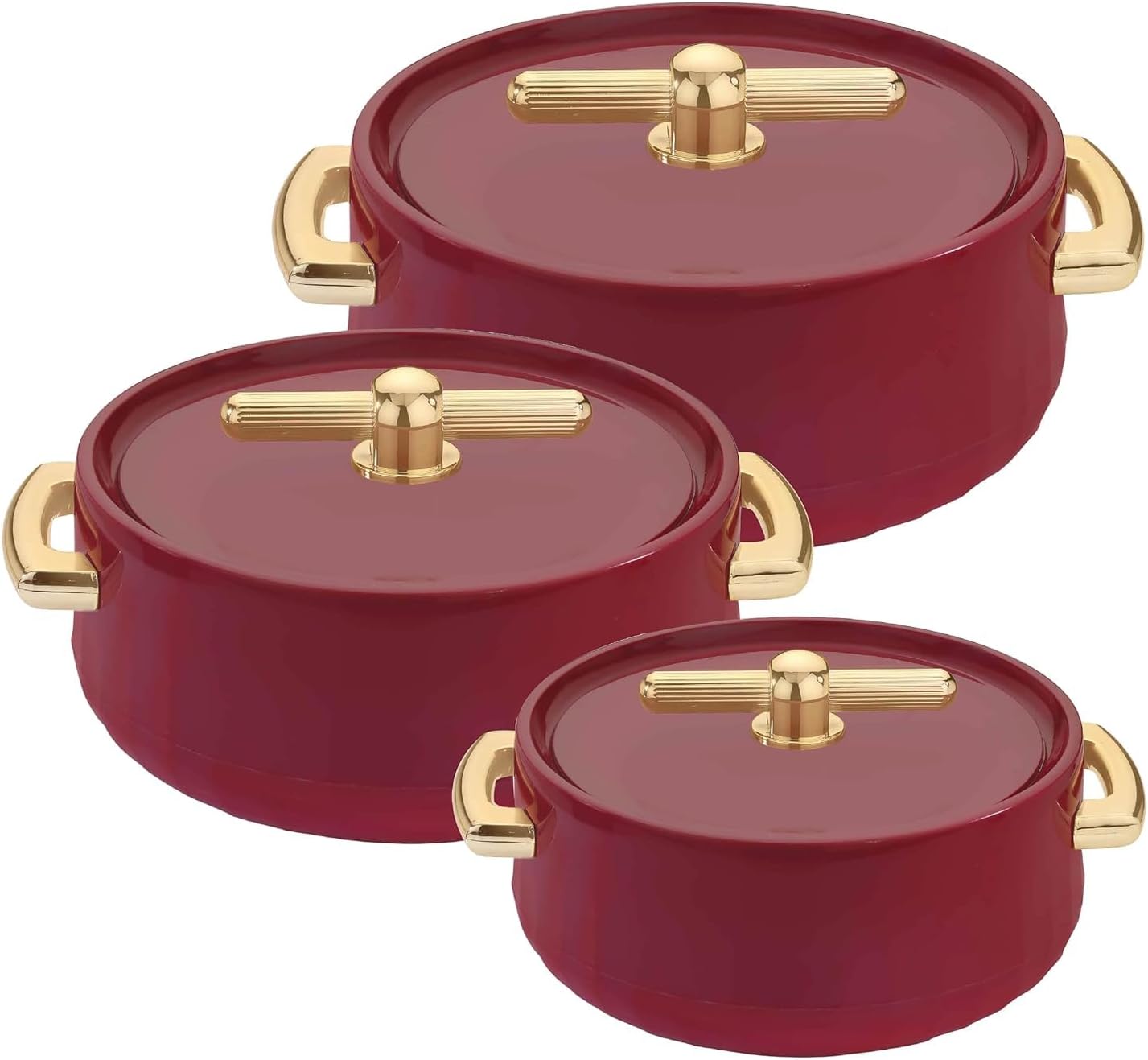 Juego de 3 cazuelas interiores de acero sin BPA