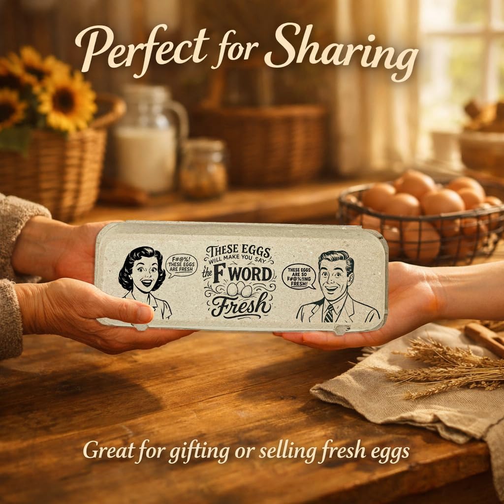 Caja huevos vintage con diseño humorístico 12 pzas