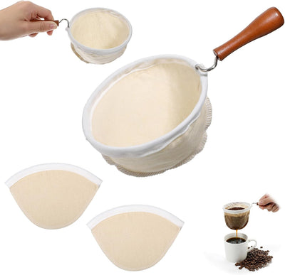 Colador de café de tela reutilizable filtro de café tela franela uso en casa oficina