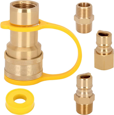 Kit conexión gas 1/2pulg enchufe macho latón antipolvo