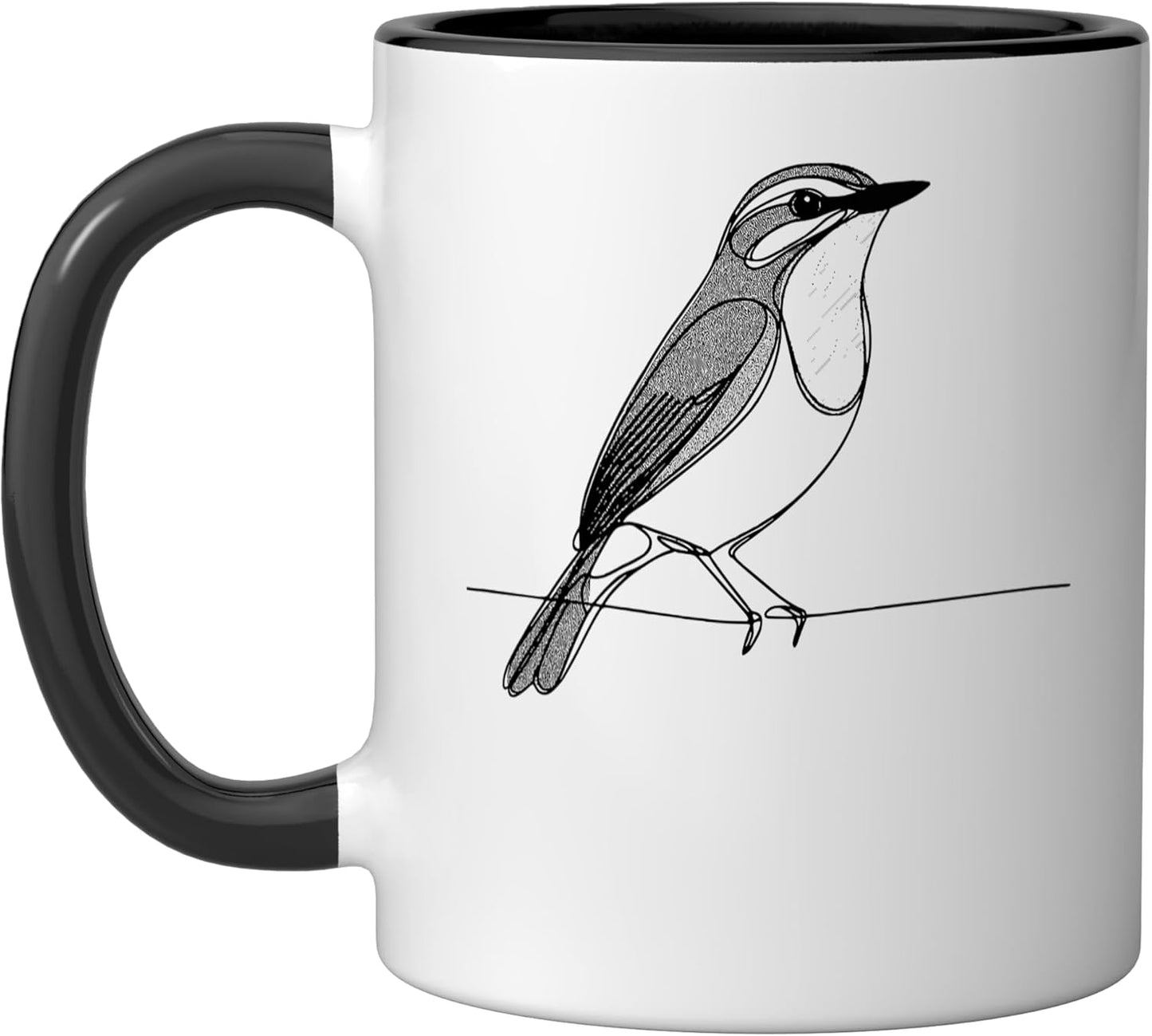 Taza Cerámica Vireo Line Art Negro/Blanco