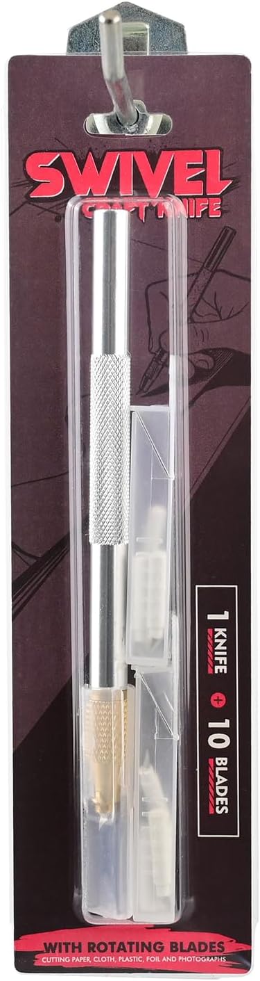 Cuchillo hoja giratoria 360° para cortar curvas papel vinilo