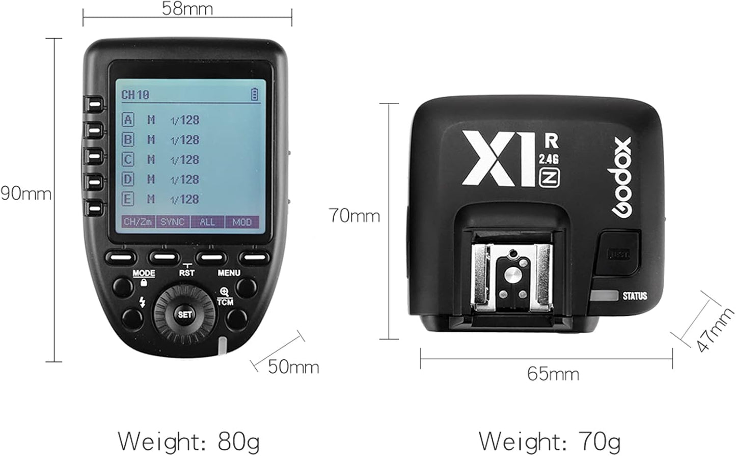 Disparador flash inalámbrico Nikon 1/8000s HSS TTL con 5 botones