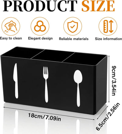 Organizador utensilios plástico soporte acrílico cocina 3 secciones