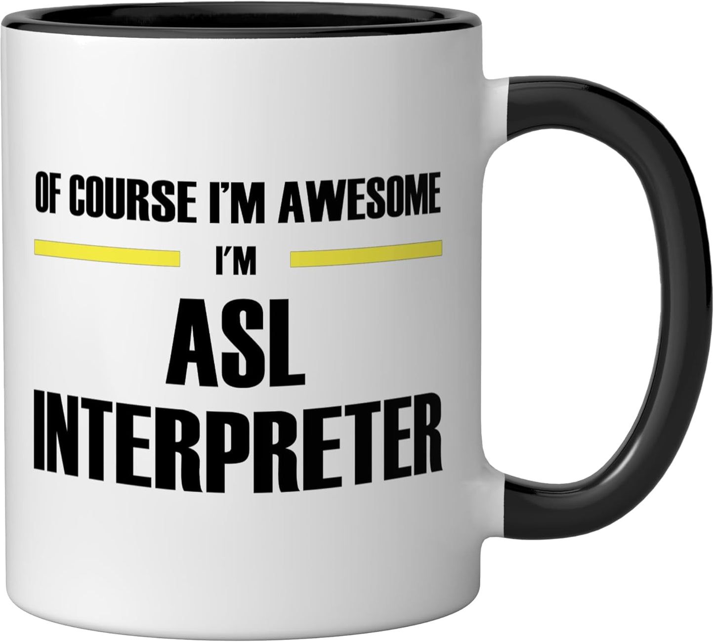 Taza Cerámica Interprete ASL Negro/Blanco