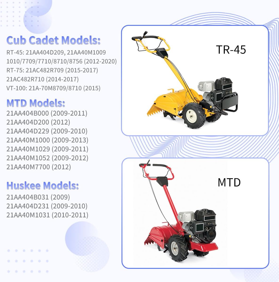 Cable inverso reemplazo para timbradora MTD comp Cub Cadet