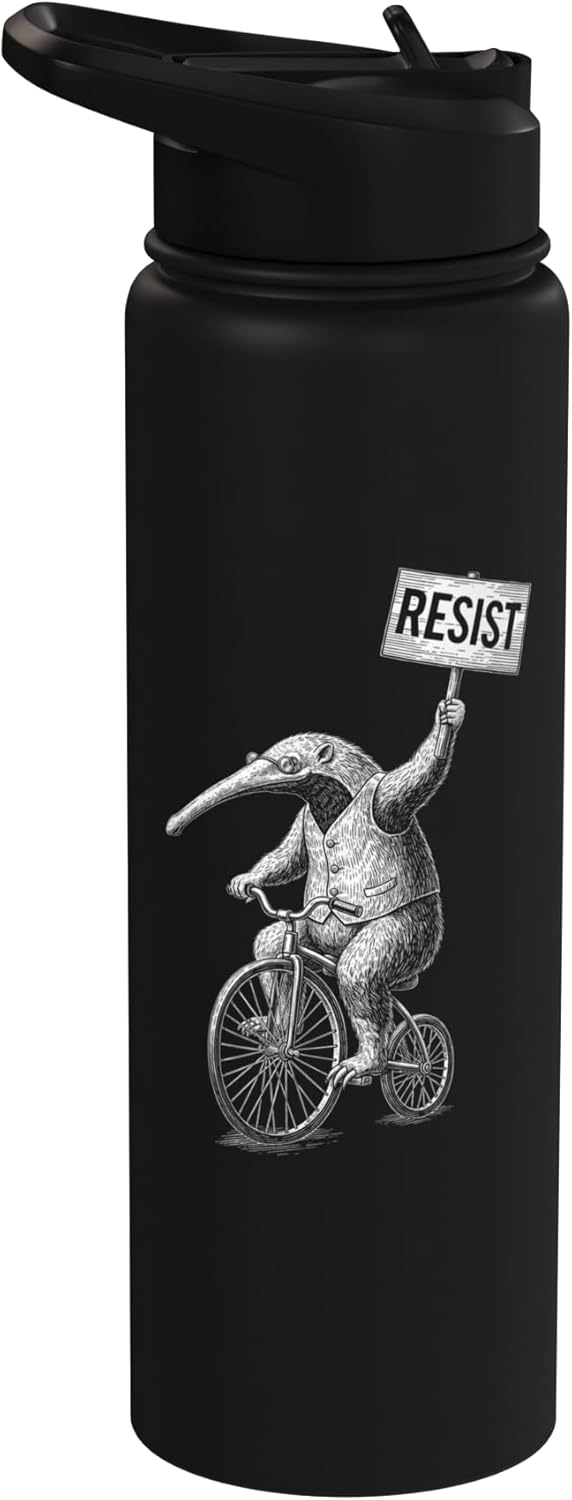 Botella de agua acero inoxidable resistente retro edgy protesta sutil
