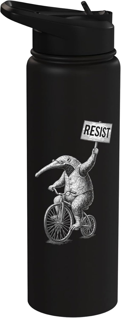 Botella de agua acero inoxidable resistente retro edgy protesta sutil