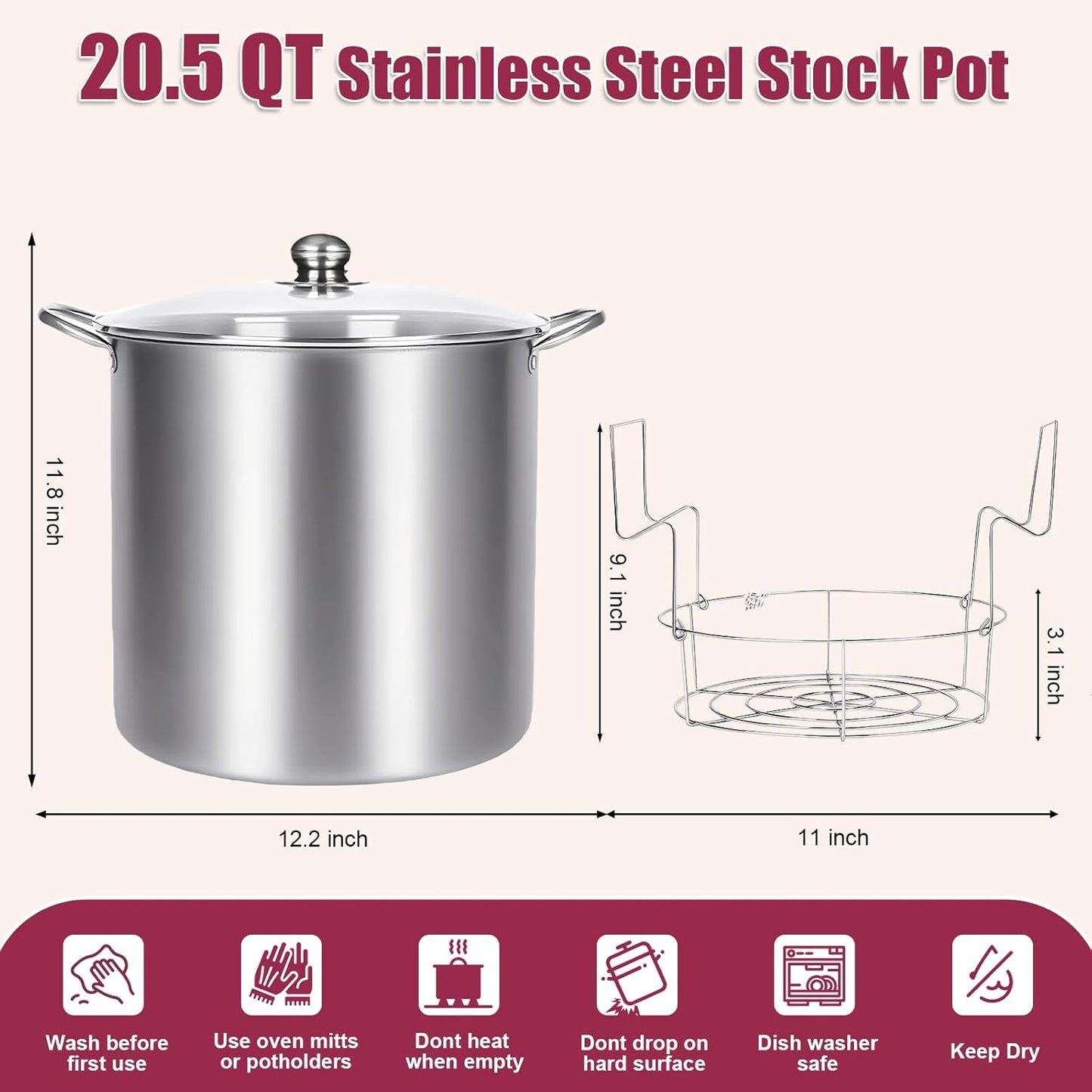 Kit olla conserva acero inox 8 pzas con tapa y herramientas