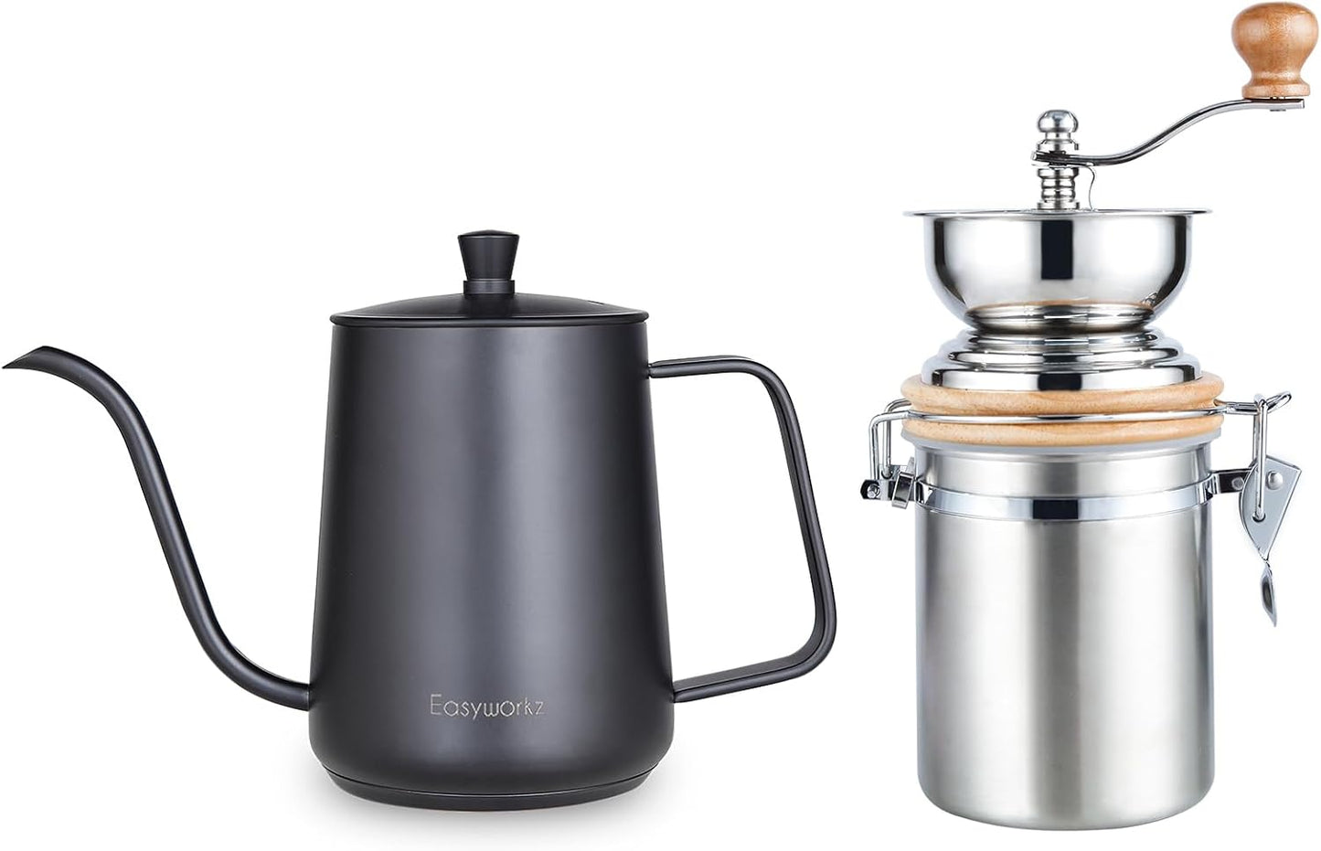 Tetera Pour Over 30oz y Molino Cafetera