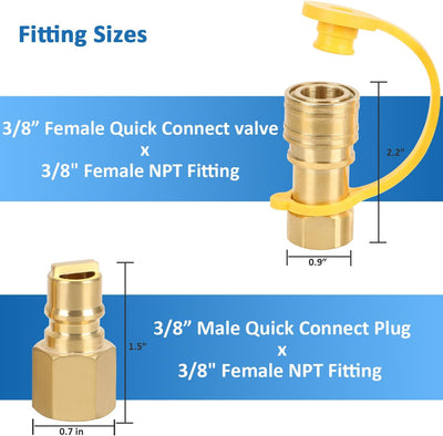 Kit conexiones gas 3/8pulg desconexion rapida manguera propano