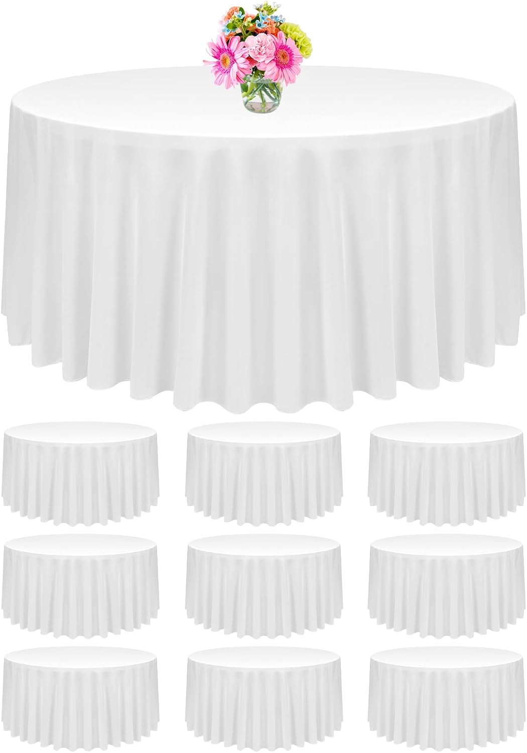 Servilletas de mesa blancas 20 piezas 60x102 pulg y 120 pulg redondas para eventos
