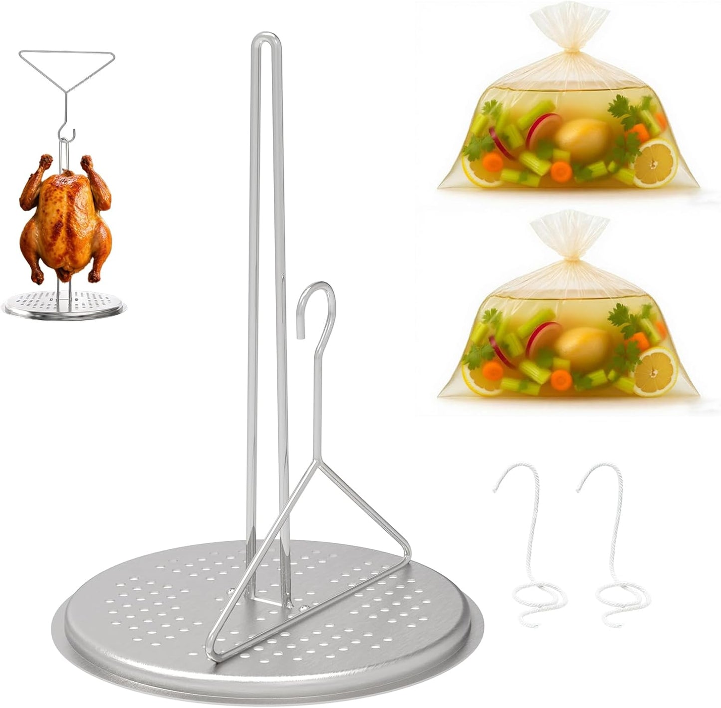 Kit soporte freidora pavo olla profunda base perforada acero inox