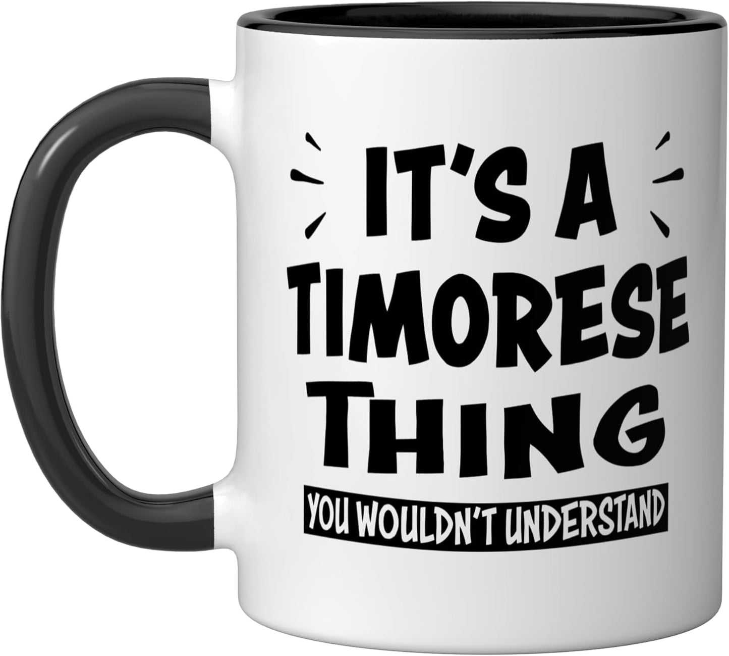 Taza cerámica timorense negra/blanca