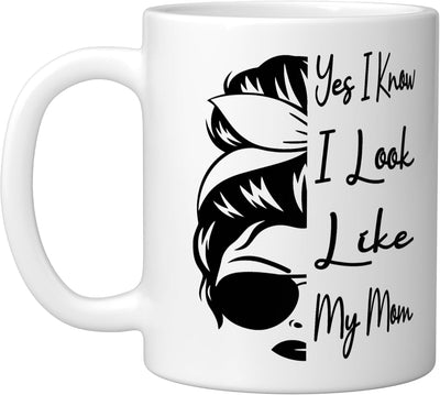 Taza Cerámica Día de la Madre Con Cabello Desordenado Blanco