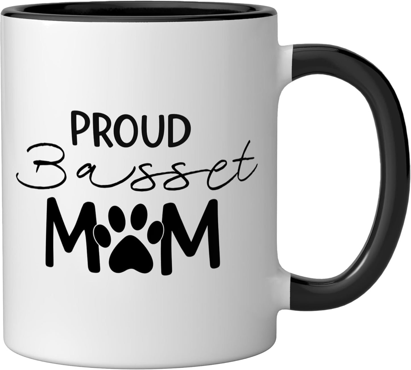 Taza cerámica para amante del basset hound negro/blanco