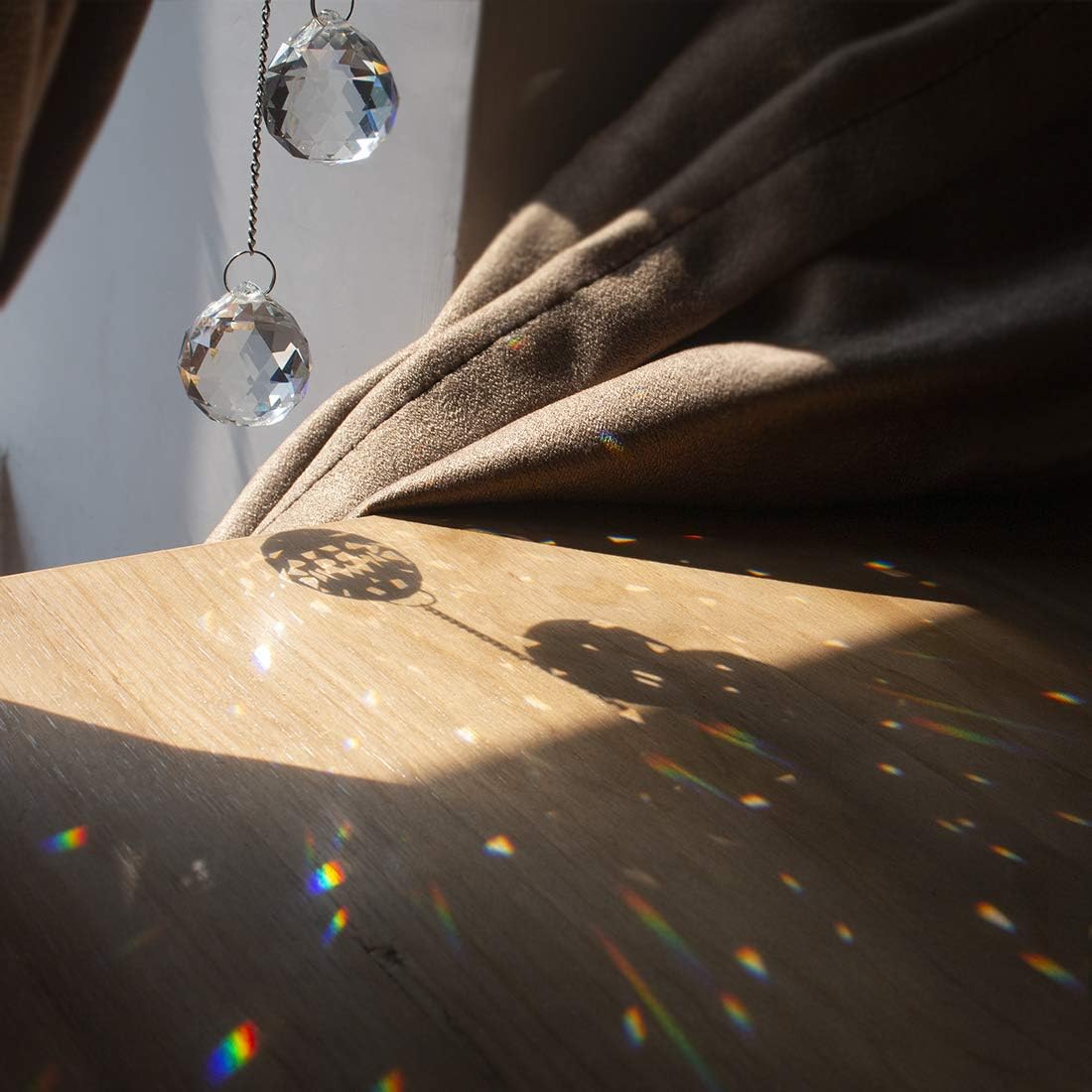 Adornos colgantes cristal transparente 20.5pulg arcoíris navidad