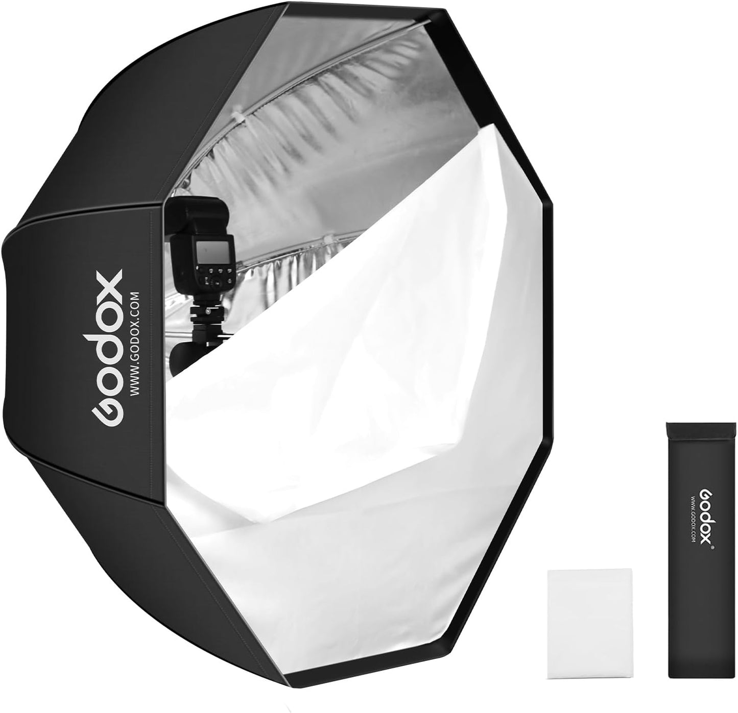 Sombrilla octogonal reflectante 80cm con bolsa transporte estudio