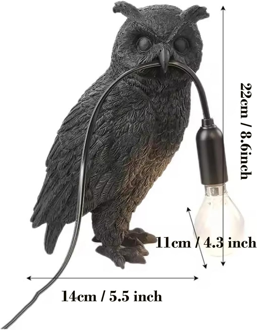 Lámpara mesa búho resina lámpara noche pájaro decoración oficina
