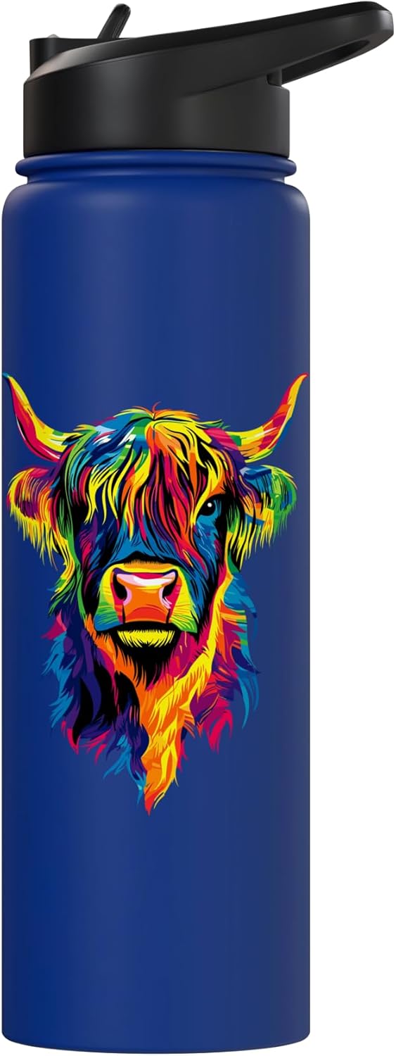 Botella agua aislada acero inox Highland Cow