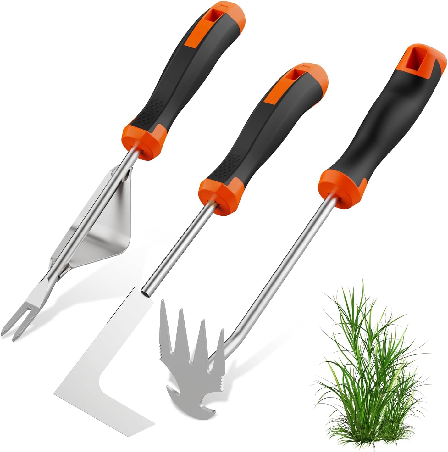 Set 3 Extractoras Malezas Mango Ergonómico Acero Inox