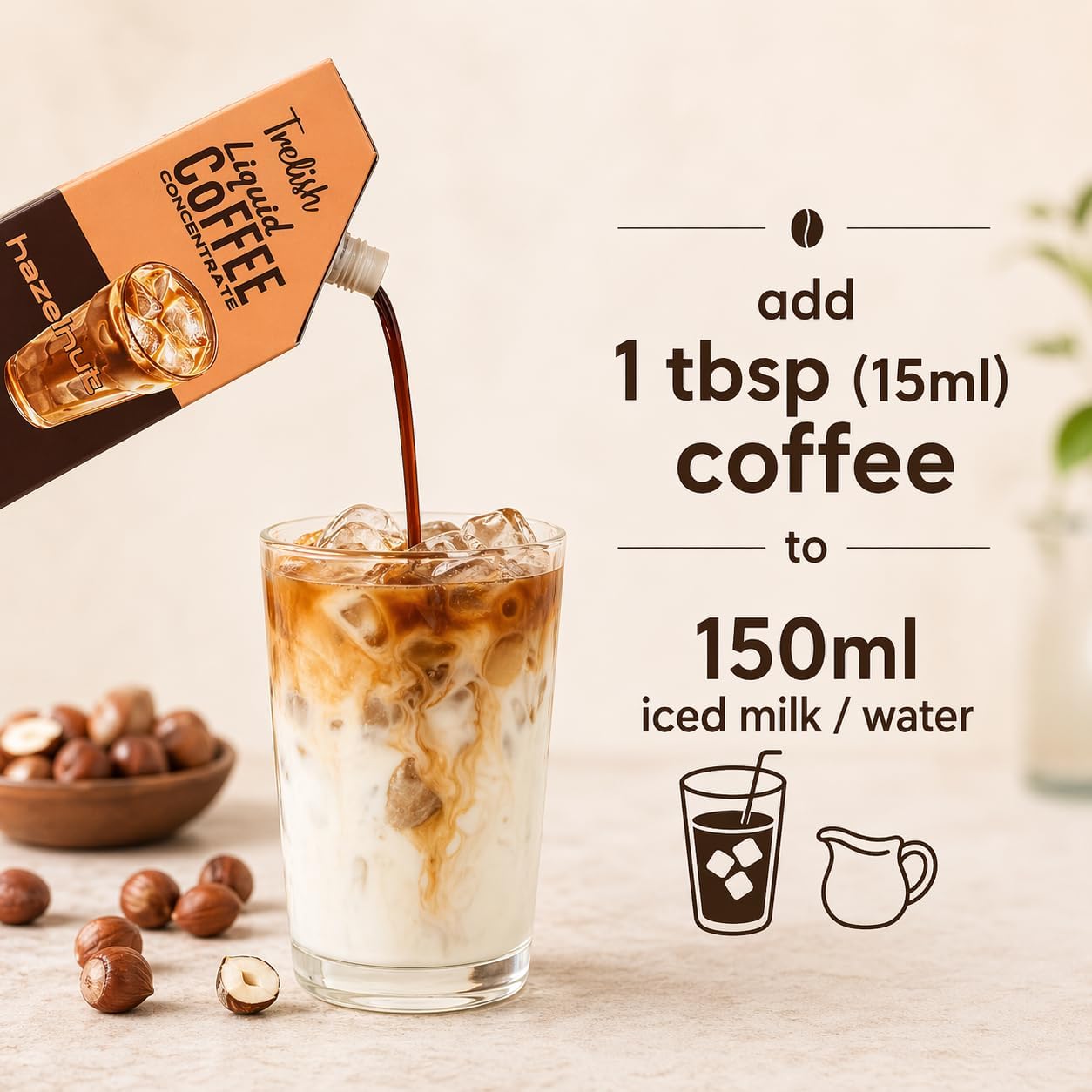 Concentrado café avellana 17 porciones sabor frío bajo azúcar