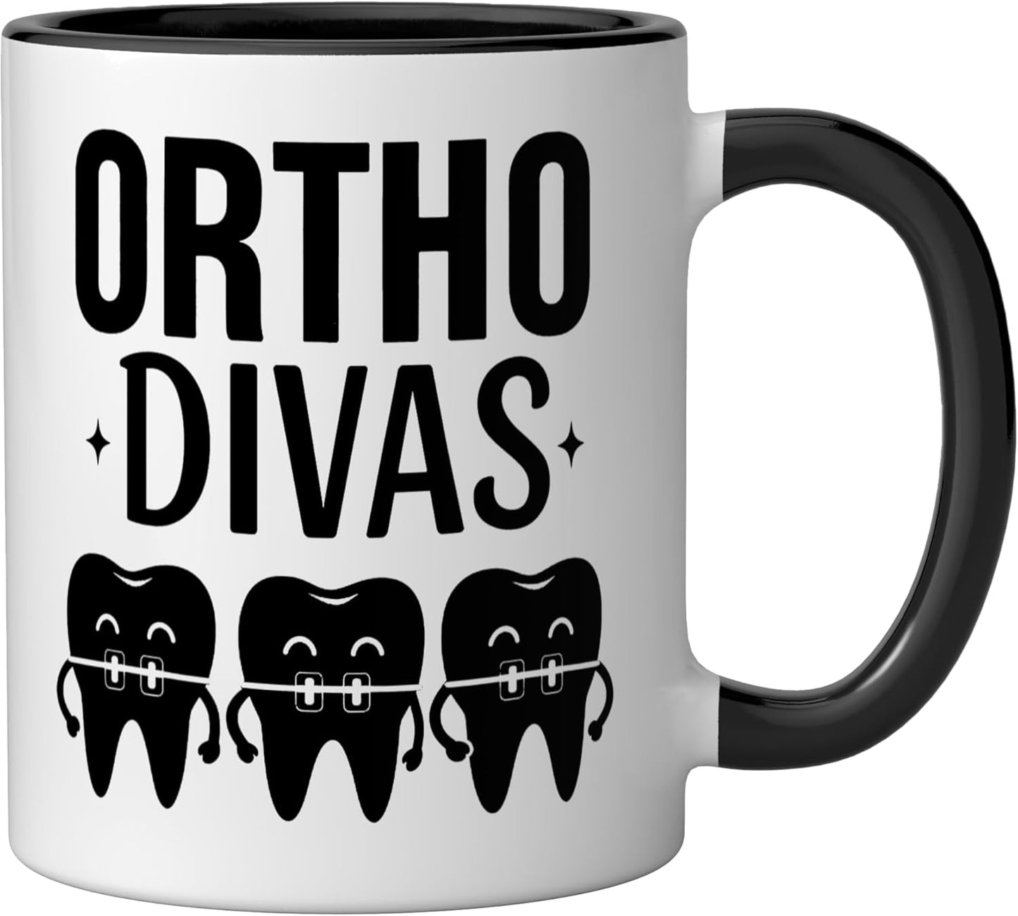 Taza Cerámica Ortodoncia Negro/Blanco