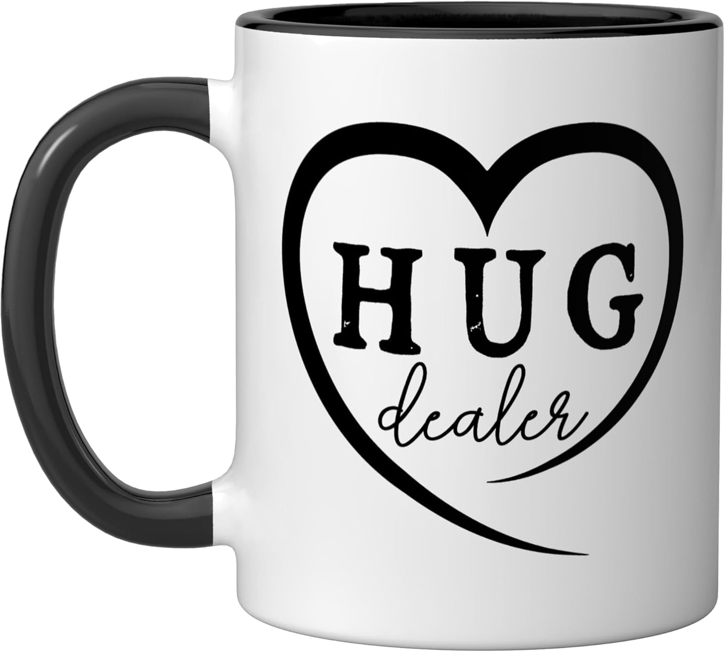 Taza cerámica Hug Dealer negra/blanca