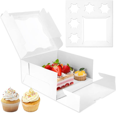 6 Cajas Bento para Cupcakes con Ventana 5en1 para Fiesta