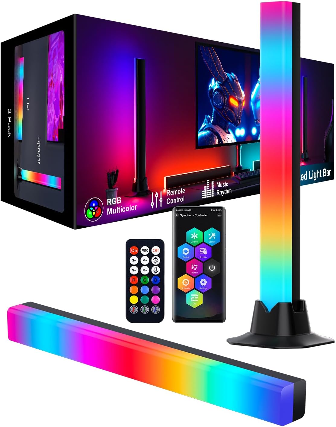 Barra luz LED RGB con control remoto 16M colores
