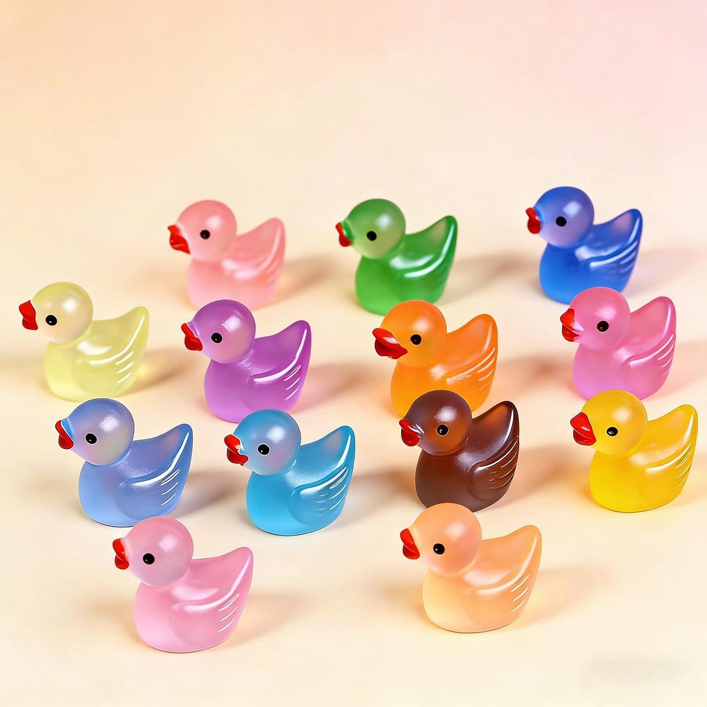 60 Pzas Patos Resina Luminosos Mini Decoración