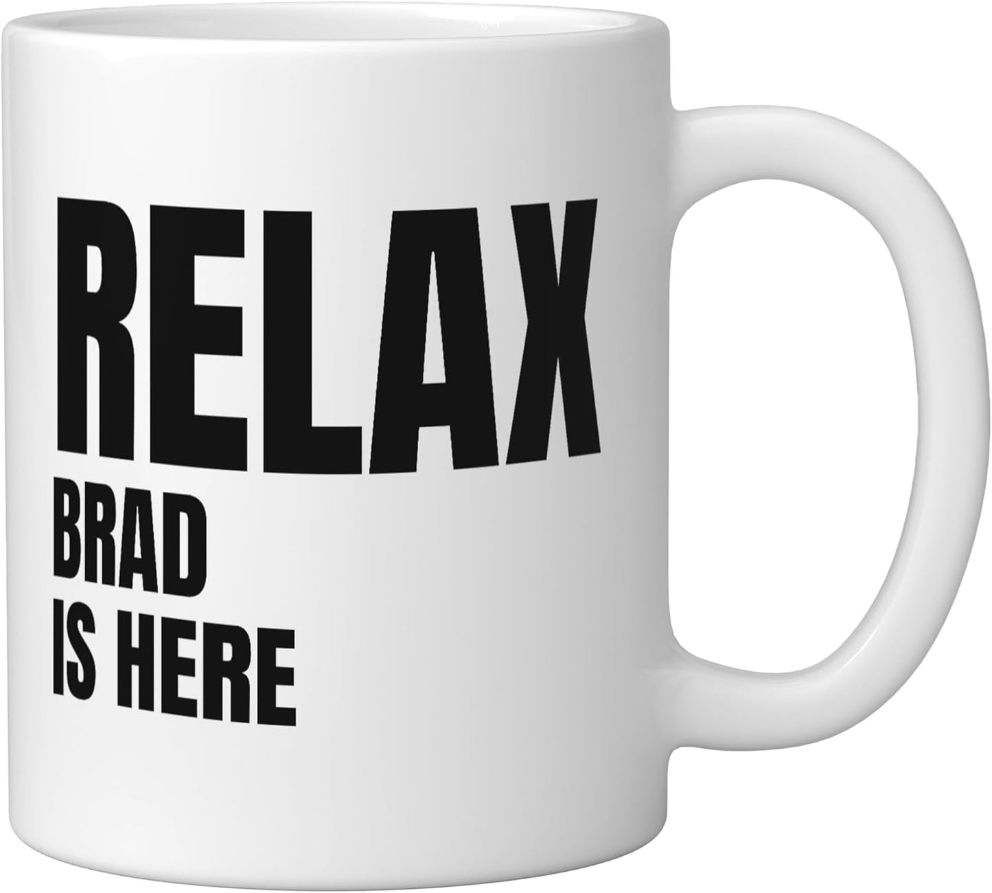 Taza de cerámica con disfraz de Brad popular nombres de bebé blanco