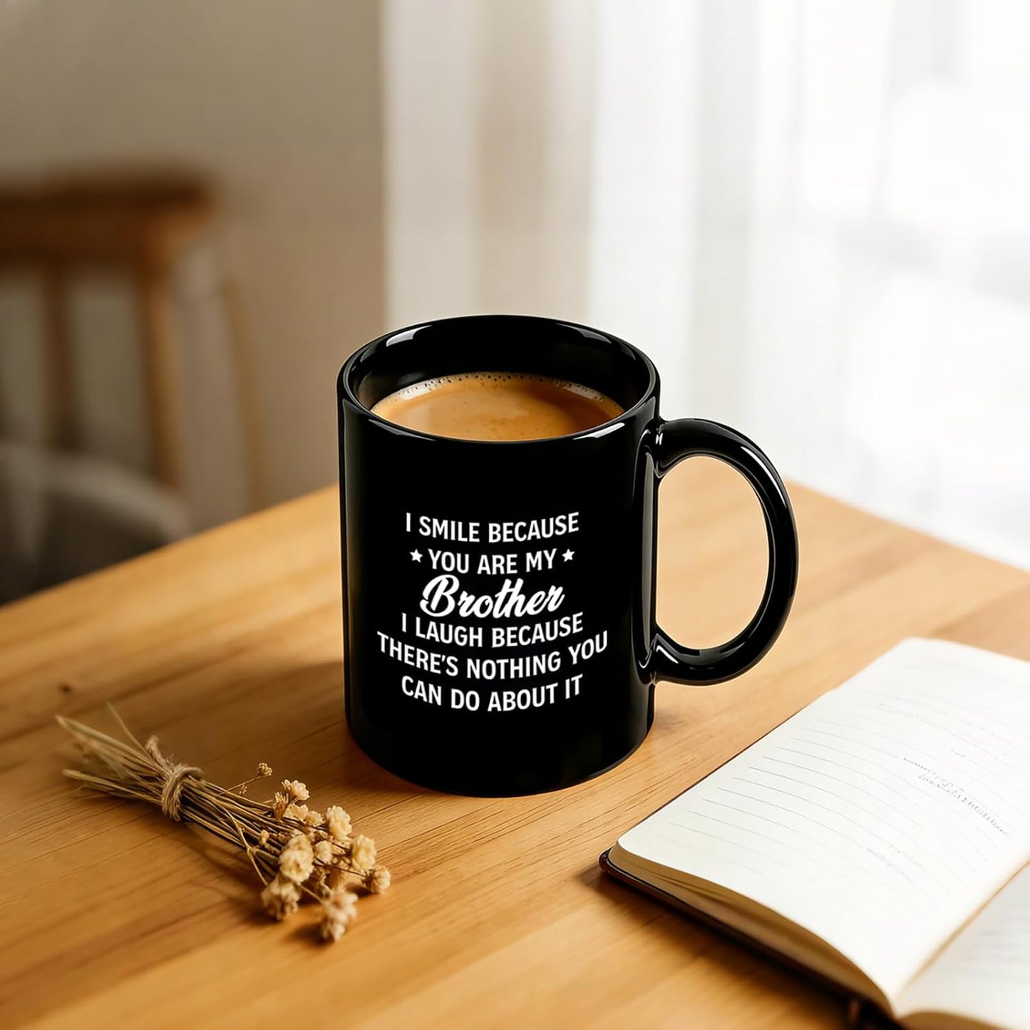 Taza para hermano divertida con mensaje de hermano