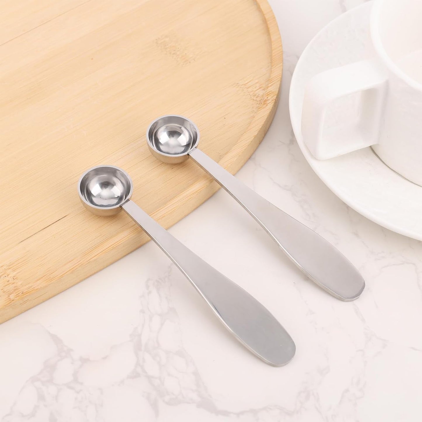 2 cucharas de medición de acero inoxidable para polvo de matcha