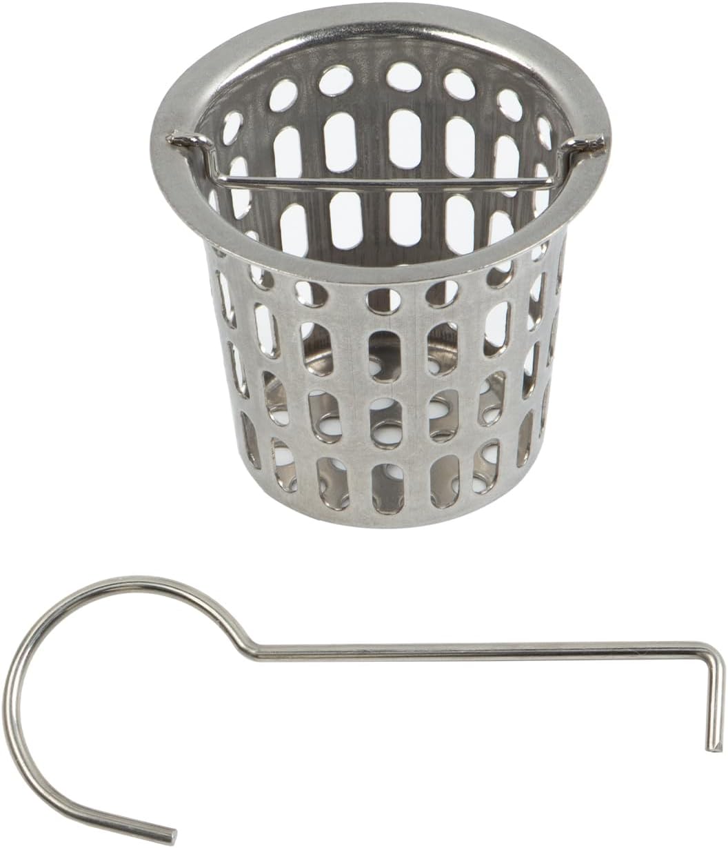 Cesta de acero inox para drenaje de bañera 2pulg con gancho