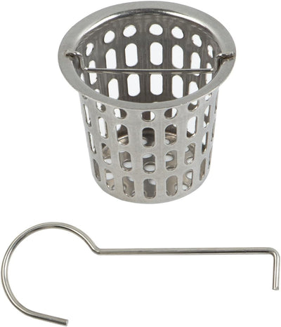 Cesta de acero inox para drenaje de bañera 2pulg con gancho
