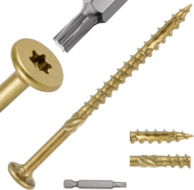 Tornillos cubierta 9x2.5pulg resistentes a la corrosión madera