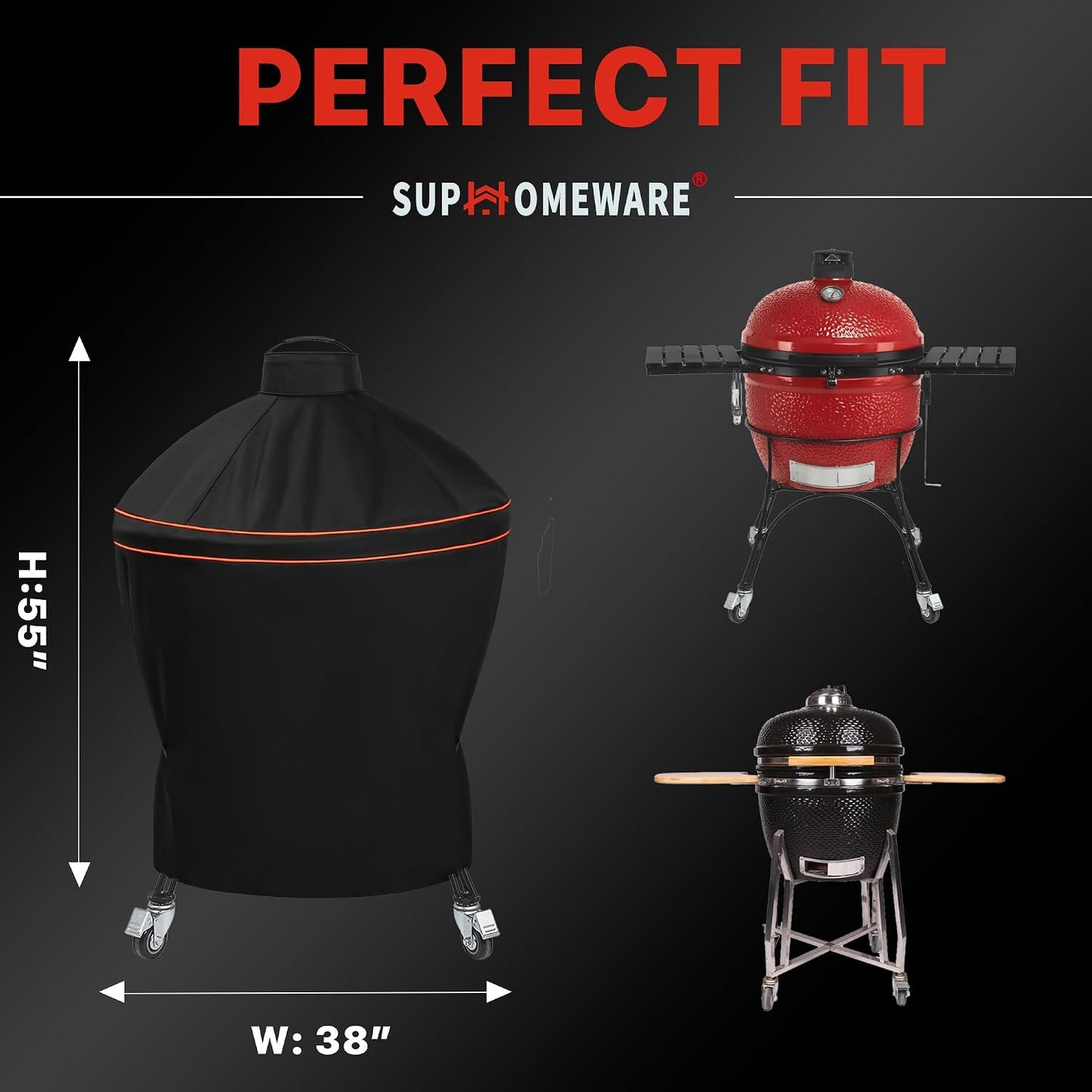 Funda parrilla Kamado Big Joe 24pulg color negro