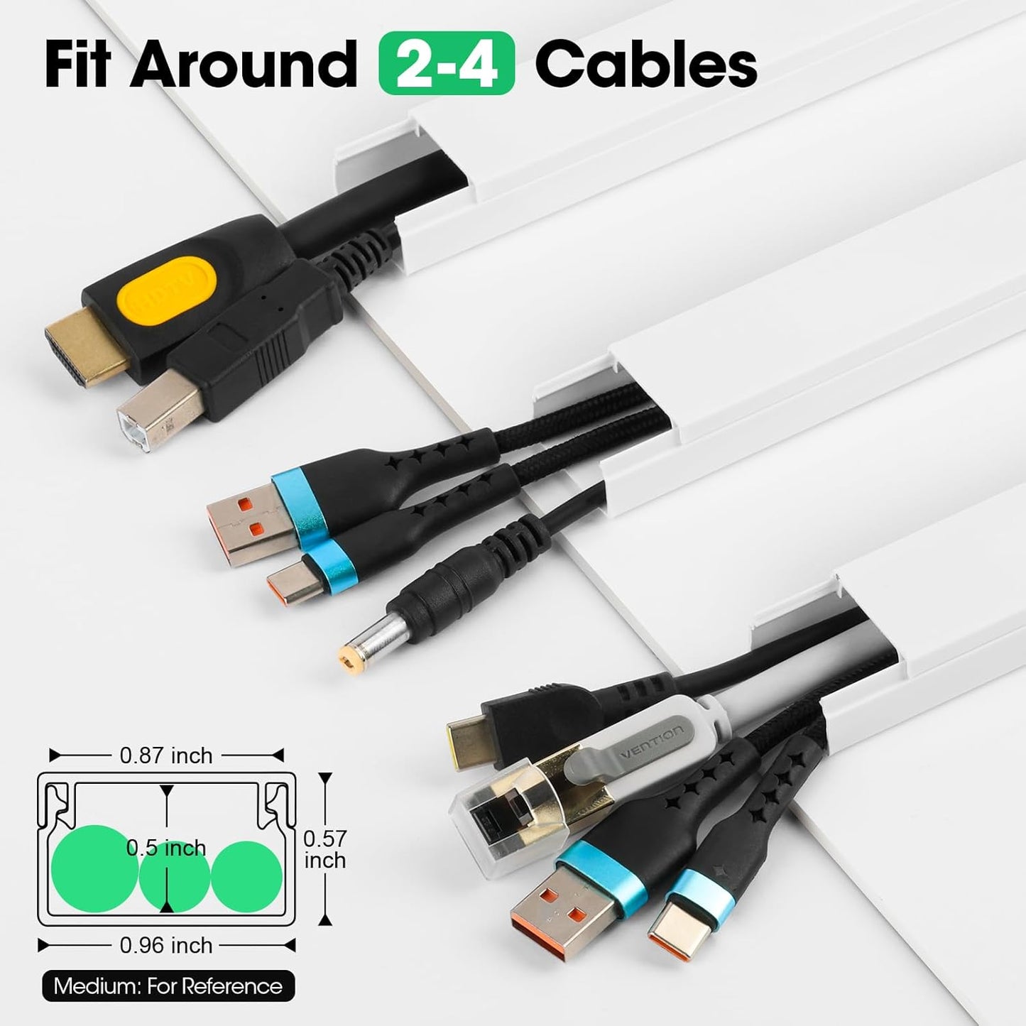 Kit cubiertas cables pintables autoadhesivas 58pulg