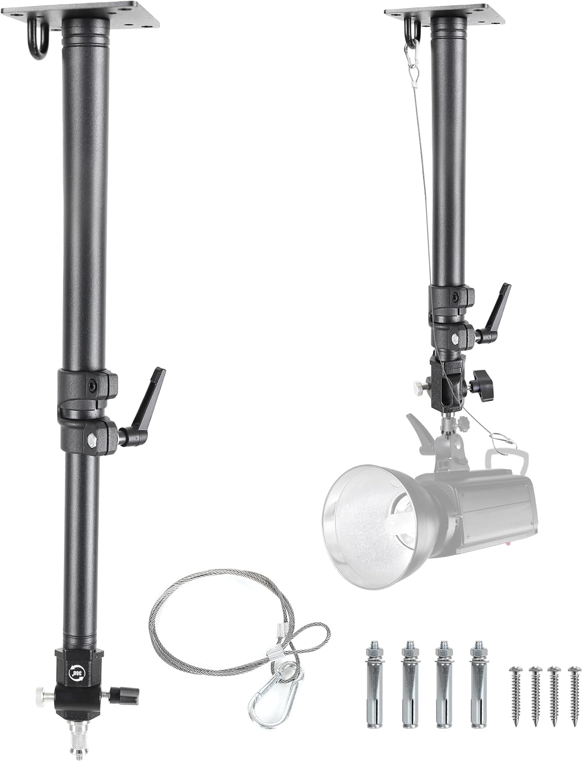 Soporte cámara techo estudio rotación 360 brazo 28pulg