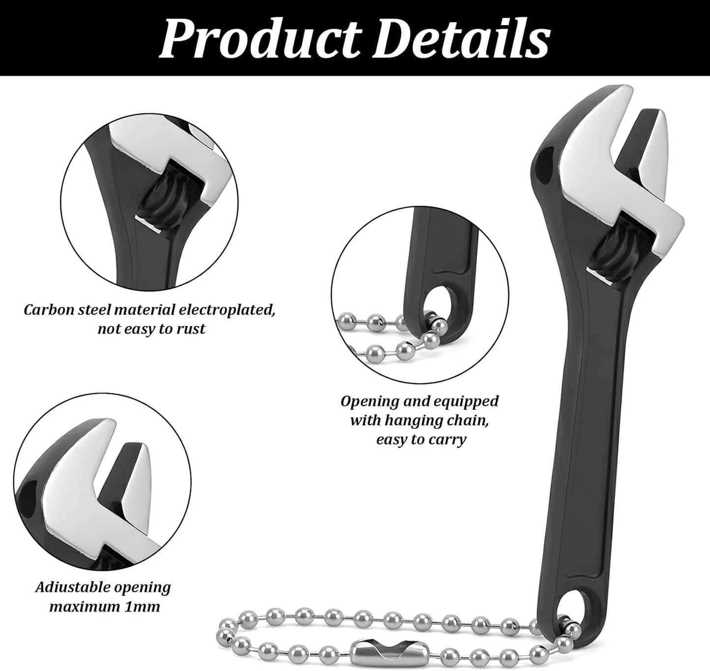 2 Pzas llave ajustable acero inox para reparación micro equipo