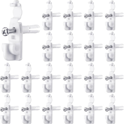 20 Clips Alambre Blanco Soportes Estantería Plástico