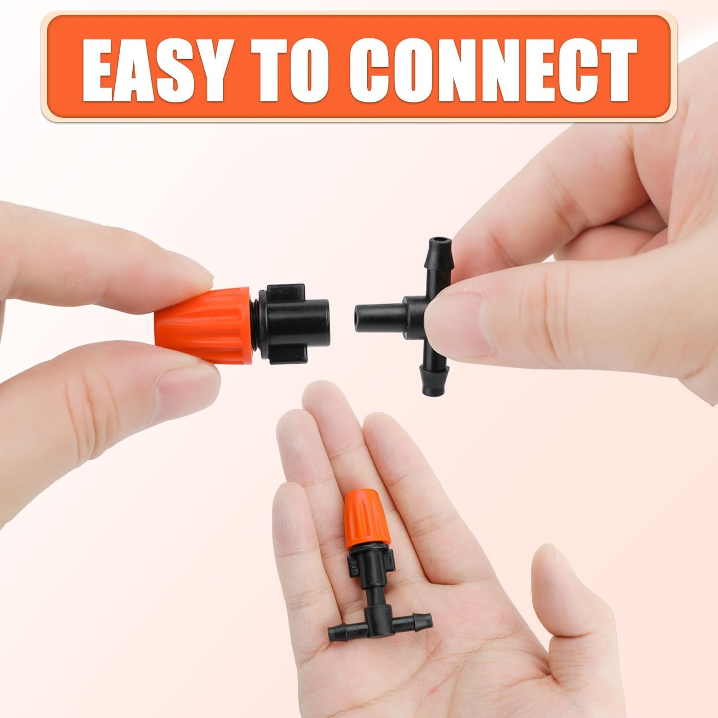 80 Goteros Riego Ajustable 1/4pulg Conector T 3 Vías Jardín