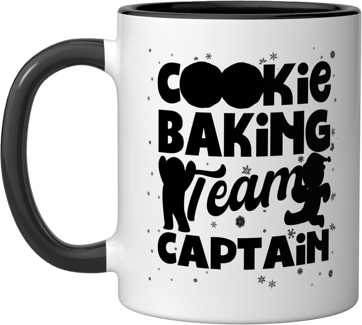 Taza cerámica Cookie Baking Team Captain Cookie Navidad negra/blanca